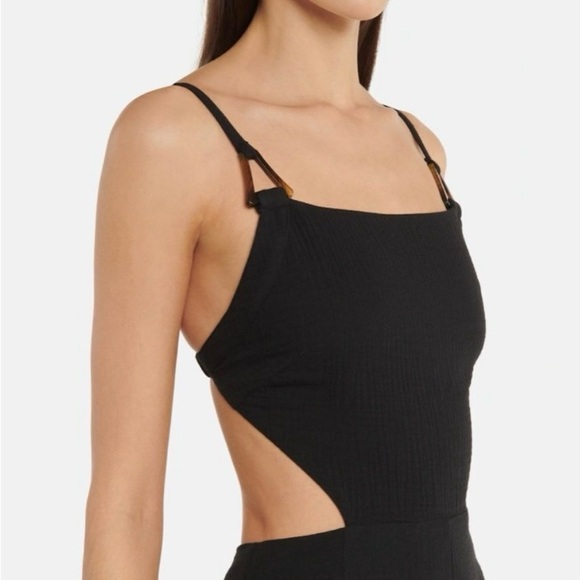 Jonathan Simkhai - MABEL TEXTURED
GAUZE CUTOUT JUMPSUIT - Size Small - Black - Picture 4 of 10